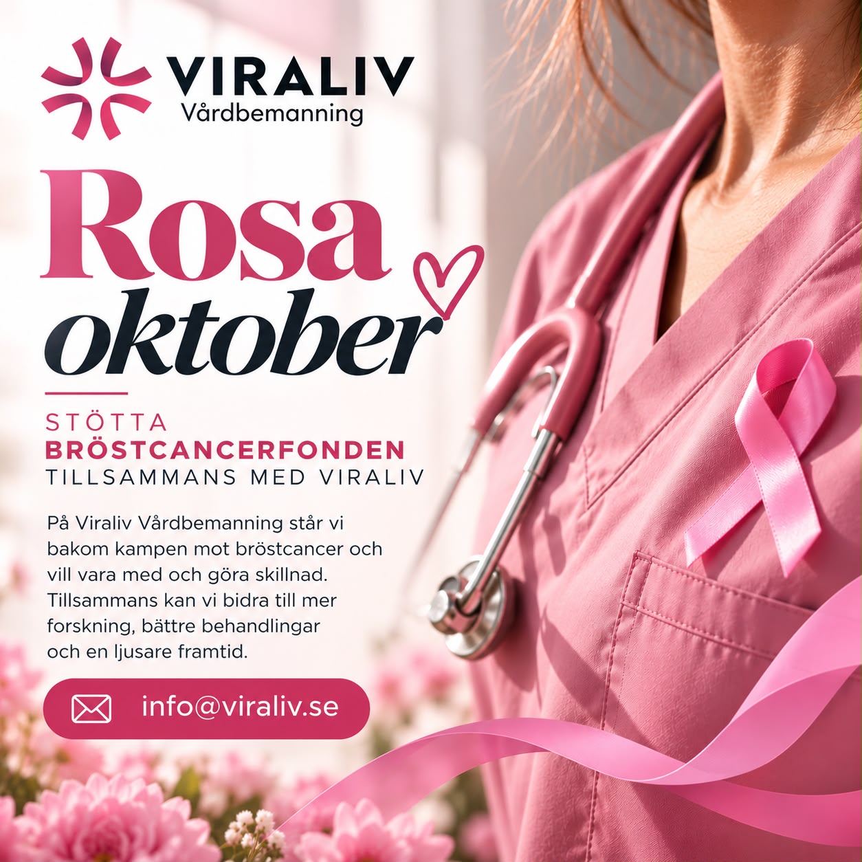Viraliv uppmärksammar Rosa oktober och stöttar Bröstcancerfonden